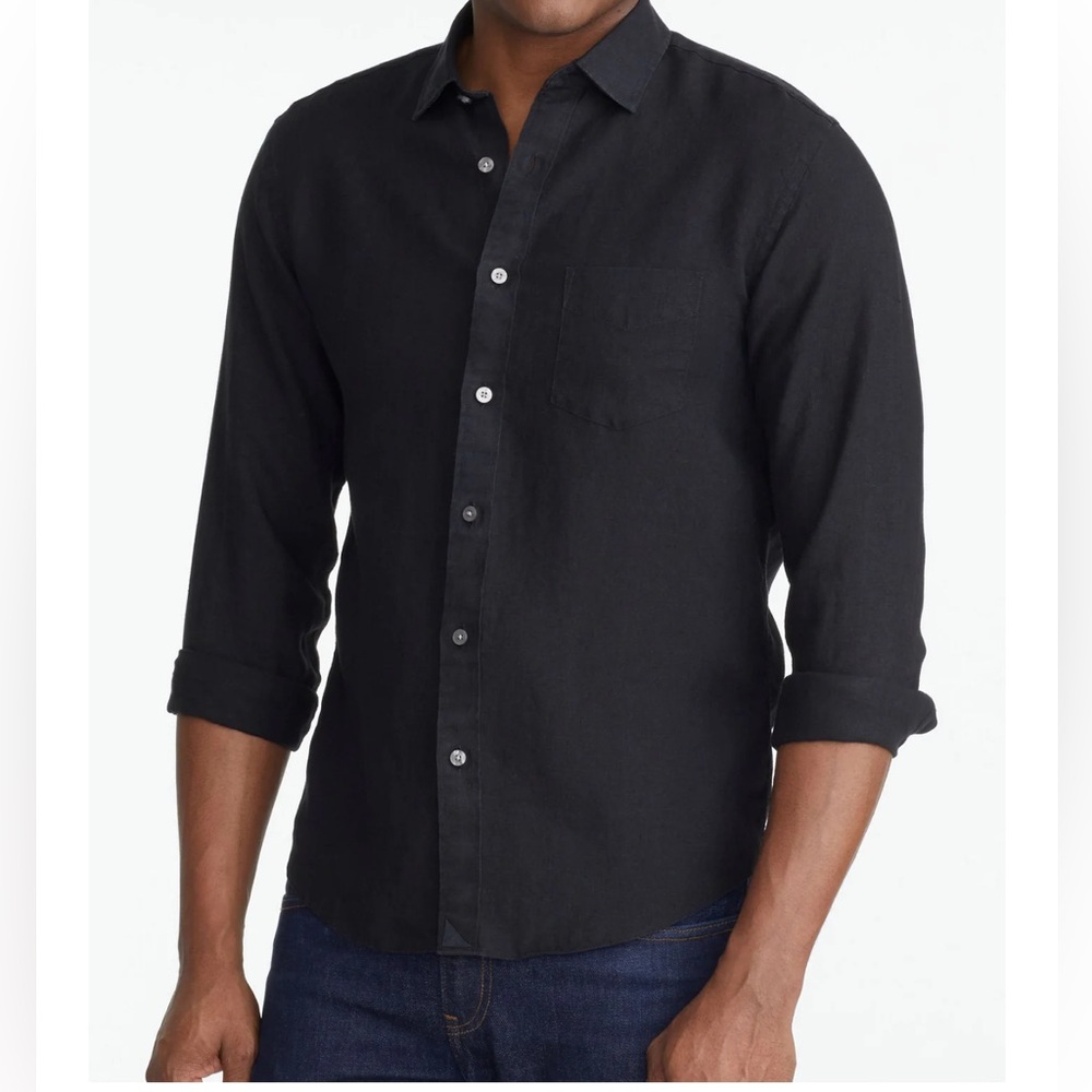 UNTICKit Wrinkle Resistant Linen Cabardes Black Long Sleeve Mens Size XXX Large